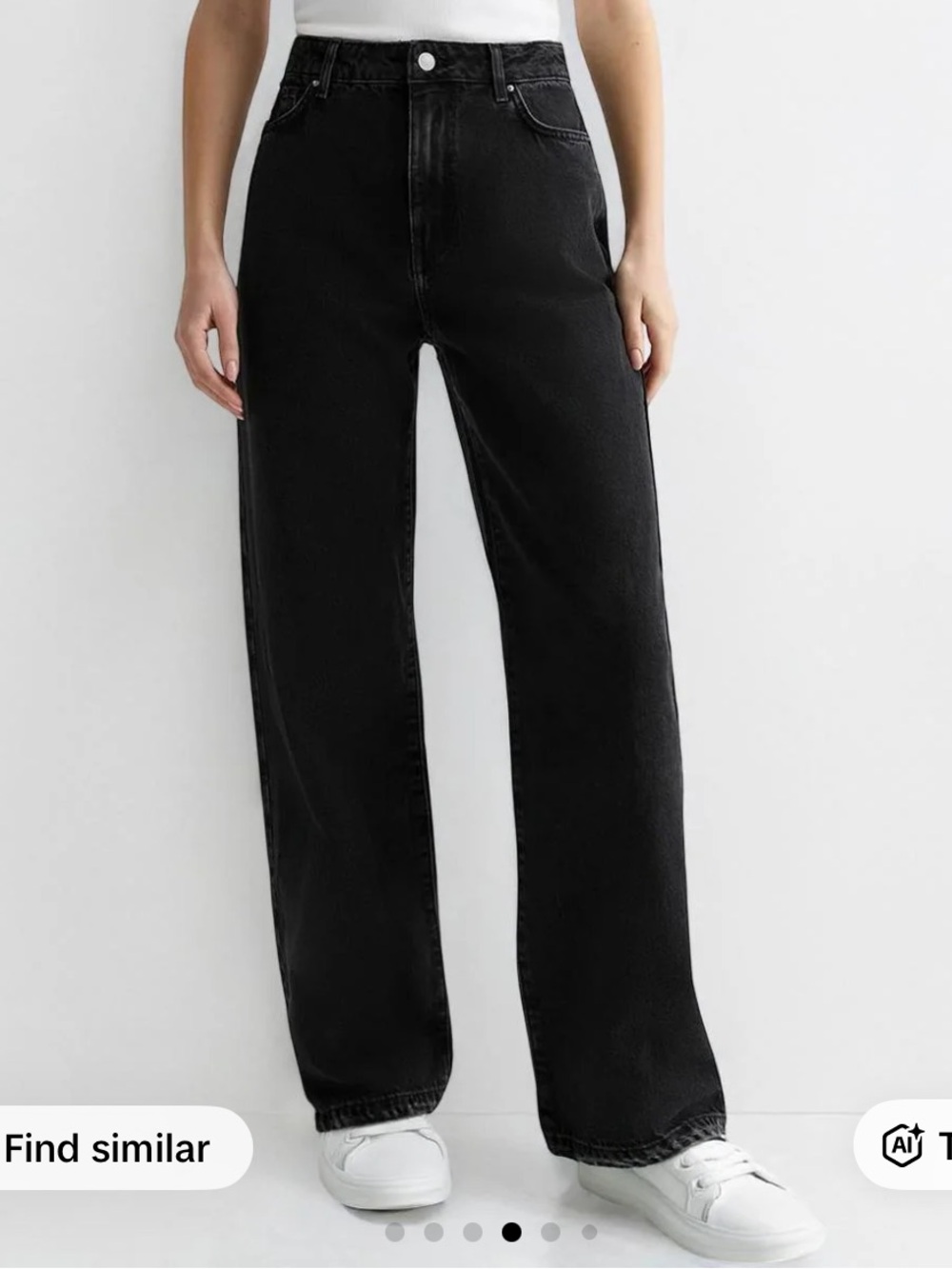 KatchMe Viral TikTok Wide Leg High Rise Stretch Jeans Washed Black 4X/18